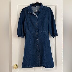 GAP Dark Blue Long Sleeve Denim Dress